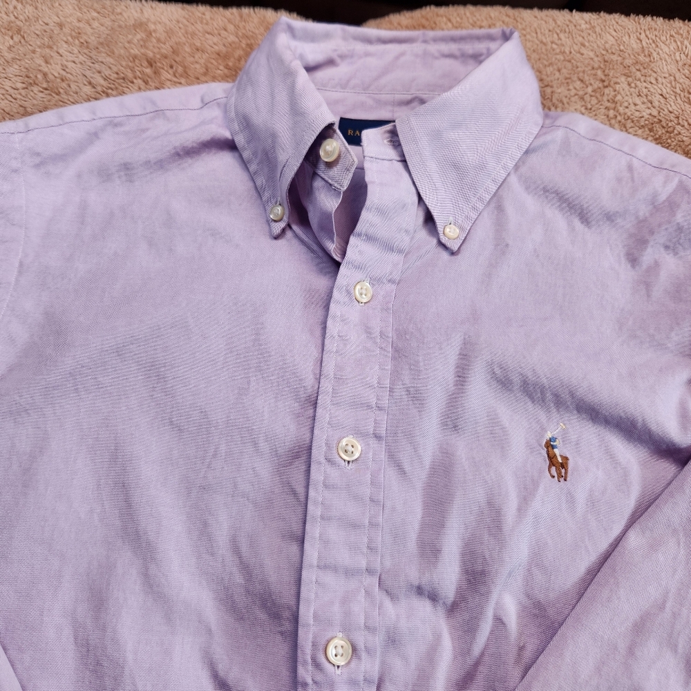 Polo by Ralph Lauren Men's Purple Shirt 15/32-33 Measurements Oxford Short.
